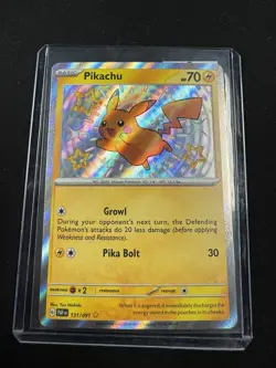 Pikachu 131/091 Holo Shiny Rare SV Paldean Fates 2024 Pokemon PAF Near Mint - Image 1