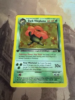 Dark Vileplume 1st Edition Team Rocket Rare Holo Foil 13/82 Vintage Pokemon MP - Image 1