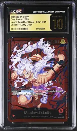 2025 One Piece Monkey D Luffy ST21-001 Learn Together Deck Leader CGC 10 English - Image 1