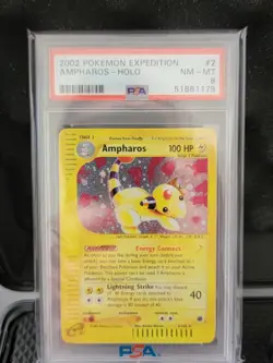 PSA 8 Ampharos 2/165 Expedition 2002 Pokemon Card Holo Foil Vintage E-Reader - Image 1