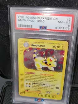 PSA 8 Ampharos 2/165 Expedition 2002 Pokemon Card Holo Foil Vintage E-Reader - Image 3