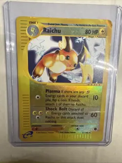 Pokemon Raichu 61/165 Expedition Base Set Holo Rare 80HP 2002 Trading Card - Image 1