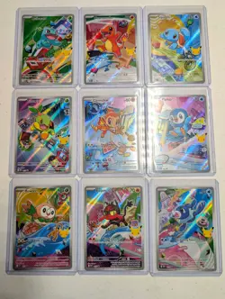 Pokemon First Partner Illustration 30th Collection Complete Promo Set 9 Cards - Image 1