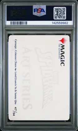 2025 MTG MARVEL'S SPIDER-MAN ART SER GOLD STAMPED CARNAGE, CRIMSON CHAOS PSA 10 - Image 2