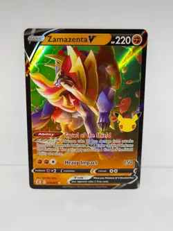 ZAMAZENTA V 018/025 25TH CELEBRATIONS POKEMON (ULTRA RARE, NM) - Image 1
