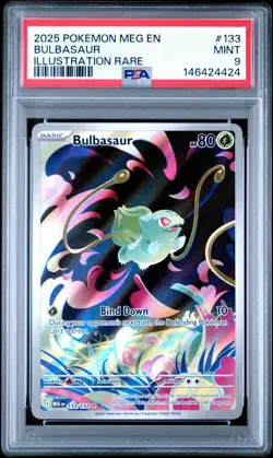 2025 POKEMON MEG EN-MEGA EVOLUTION ILLUSTRATION RARE #133 BULBASAUR PSA 9 - Image 1