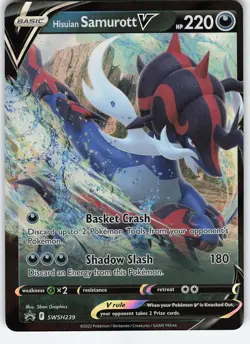 Hisuian Samurott V - SWSH239 Promo Holo Sword & Shield Promo Cards NM Pokemon - Image 1