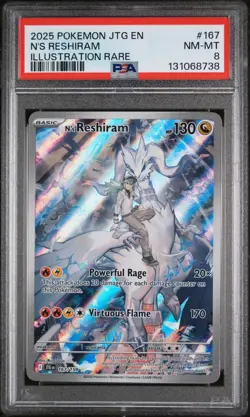 Pokemon N'S Reshiram 167/159 Journey Together - Graded Slab PSA 8 - Image 1
