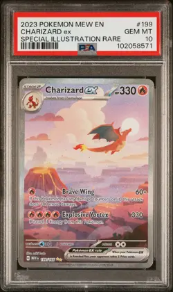 2023 POKEMON MEW EN-151 SPECIAL ILLUSTRATION RARE #199 CHARIZARD EX PSA 10 - Image 1