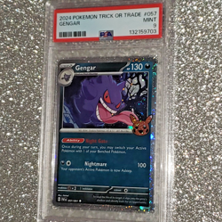 PSA 9 Gengar #057 2024 Trick or Trade Halloween Cosmos Pokemon Card - Image 1