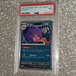PSA 9 Gengar #057 2024 Trick or Trade Halloween Cosmos Pokemon Card - Image 2