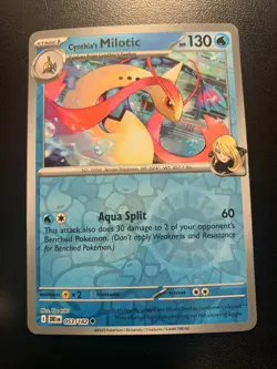 Pokemon TCG Cynthia's Milotic Pattern Reverse Holo Destined Rivals 053/182 - Image 1