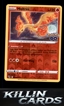 Reverse Holofoil Moltres 012/078 Pokemon Holo Rare Pokemon GO Card NM - Image 1