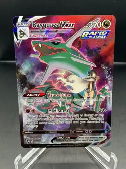 Pokemon Rayquaza VMAX Ultra Rare Full Art Holo Silver Tempest TG20/TG30 Card - Image 1