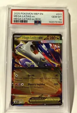 💎 2025 Pokemon MEP EN Mega Latias EX Box Promo 011 PSA 10 Gem Mint English 💎 - Image 1