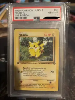 1999 POKEMON JUNGLE 1ST EDITION #60 PIKACHU PSA 10 - Image 1