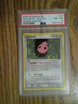 Igglybuff 37/101 Reverse Holo Rare HIDDEN LEGENDS Graded Pokemon Card - PSA 8 - Image 1