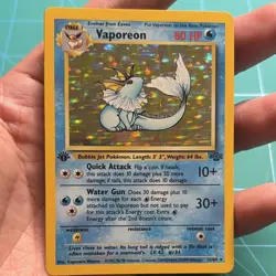 Pokemon Vaporeon Holo Rare 1st Edition Jungle 12/64 WOTC 1999 - Image 1