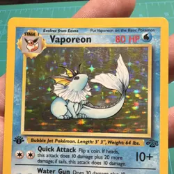 Pokemon Vaporeon Holo Rare 1st Edition Jungle 12/64 WOTC 1999 - Image 5