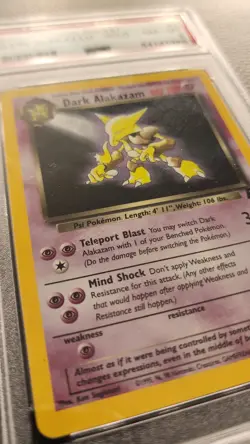 Dark Alakazam Holo 2000 Pokemon Team Rocket #1 PSA 8 NM-MT Vintage - Image 3