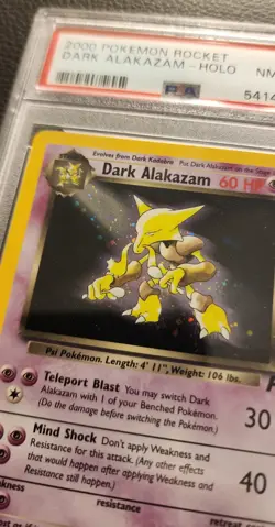Dark Alakazam Holo 2000 Pokemon Team Rocket #1 PSA 8 NM-MT Vintage - Image 5