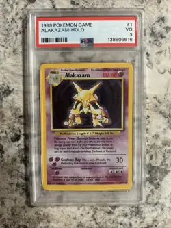 1999 Pokemon Game Holo Alakazam #1 PSA 3 - Image 2