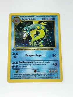 Pokemon TCG Gyarados Base Set Shadowless 1st Edition Holo Rare 6/102 1999 WOTC - Image 1