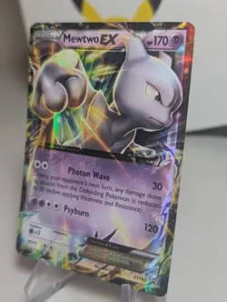 Pokemon TCG Mewtwo EX Black Star Promo XY183 Ultra Rare Holo LP - Image 4