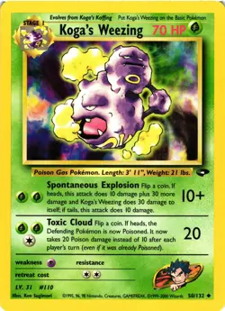 Pokemon TCG Koga's Weezing 50/132 Gym Challenge Unlimited VLP - Image 1