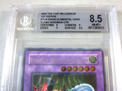 BGS 8.5 Elemental Hero Flame Wingman TLM-EN035 1st Ultimate Rare YuGiOh English - Image 2