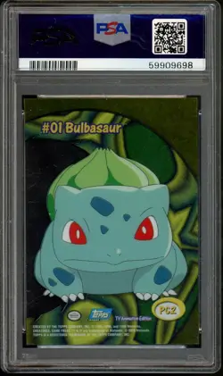 Bulbasaur Pokemon 2000 Topps TV Animation Clear Cards English #PC2 PSA 10 - Image 2