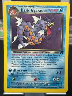 DARK GYARADOS TEAM ROCKET POKEMON TCG HOLO RARE CARD #8/82 - DAMAGED SEE DESC - Image 1