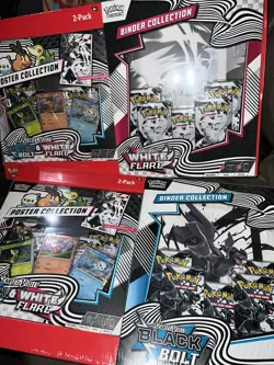 Pokemon Black Bolt and White Flare Binder + Poster Collection Sam's Club Bundles - Image 1