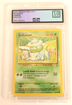 2000 Pokemon Base Set 2 Bulbasaur 67/130 MPE 10 GEM MINT - Image 1