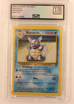 2000 POKEMON BASE SET 2 #63/130 WARTORTLE MPE 10 GEM/MINT - Image 1