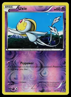 Pokemon Card - Plasma Blast 36/101 Uxie Rare Reverse Holo - Image 1