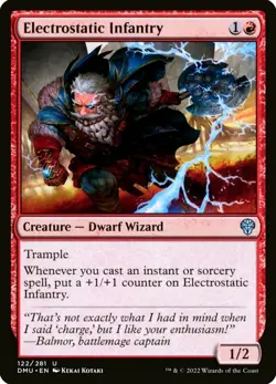 X 1 Electrostatic Infantry NM 122 Dominaria United MTG Magic The Gathering - Image 1