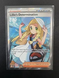 Pokemon Lillie's Determination Full Art Holo Ultra Rare Me01 169/132 Card NM - Image 1