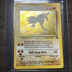 Pokemon Hitmonlee holo Fossil 7/62 1999 Wizards - Image 1