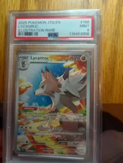 Pokemon Lycanroc Sv09 Journey Together Illustration Rare Holo 166/159 PSA 9 2025 - Image 1
