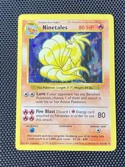 Ninetales - Black Flame Shadowless Holo 12/102 Base Set Pokemon TCG LP - Image 1