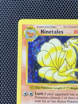 Ninetales - Black Flame Shadowless Holo 12/102 Base Set Pokemon TCG LP - Image 2