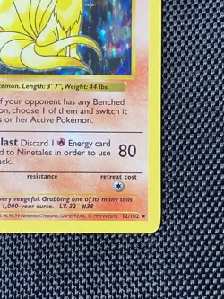 Ninetales - Black Flame Shadowless Holo 12/102 Base Set Pokemon TCG LP - Image 4