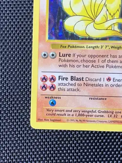 Ninetales - Black Flame Shadowless Holo 12/102 Base Set Pokemon TCG LP - Image 5