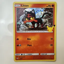 LITTEN 015/025 PROMO MCDONALD'S 25TH ANNIVERSARY PROMOS POKEMON HOLO LP - Image 1