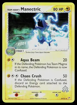 Pokemon Card - Team Aqua's Manectric Team Magma vs Team Aqua 29/95 Reverse Holo - Image 1