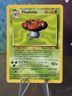 1995 Pokemon TCG Vileplume 31/64 Jungle Non Holo LP Vintage Rare Card - Image 1