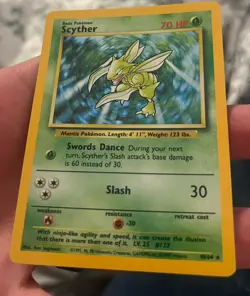 Pokemon Scyther 1999 Jungle Holo Rare Card 10/64 No Set Symbol Error - Image 3