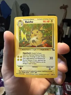 Pokemon Raichu 14/62 Fossil Holo Rare Unlimited English 1999 TCG Card - Image 1