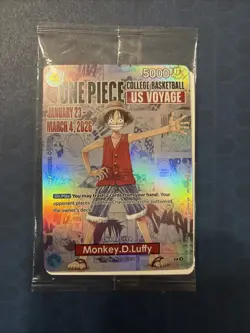 One Piece Monkey D. Luffy College Basketball Card. - Image 1